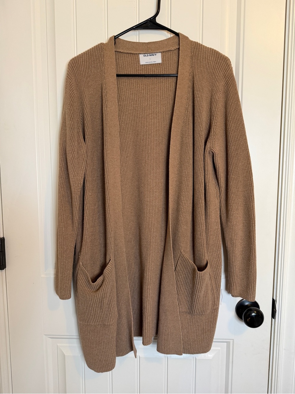 Old Navy Women's Camel Open-Front Knit Cardigan